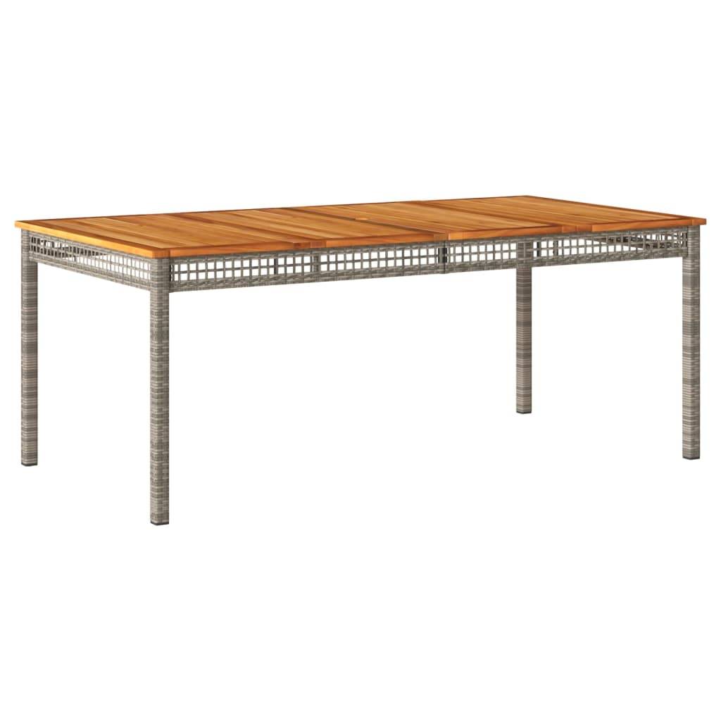 ComfortXL - Très Grande Table de Jardin 180cm 8 Personnes, Résine Tressée Grise et Plateau Bois d'Acacia – ComfortXL Outdoor Living - Image 2