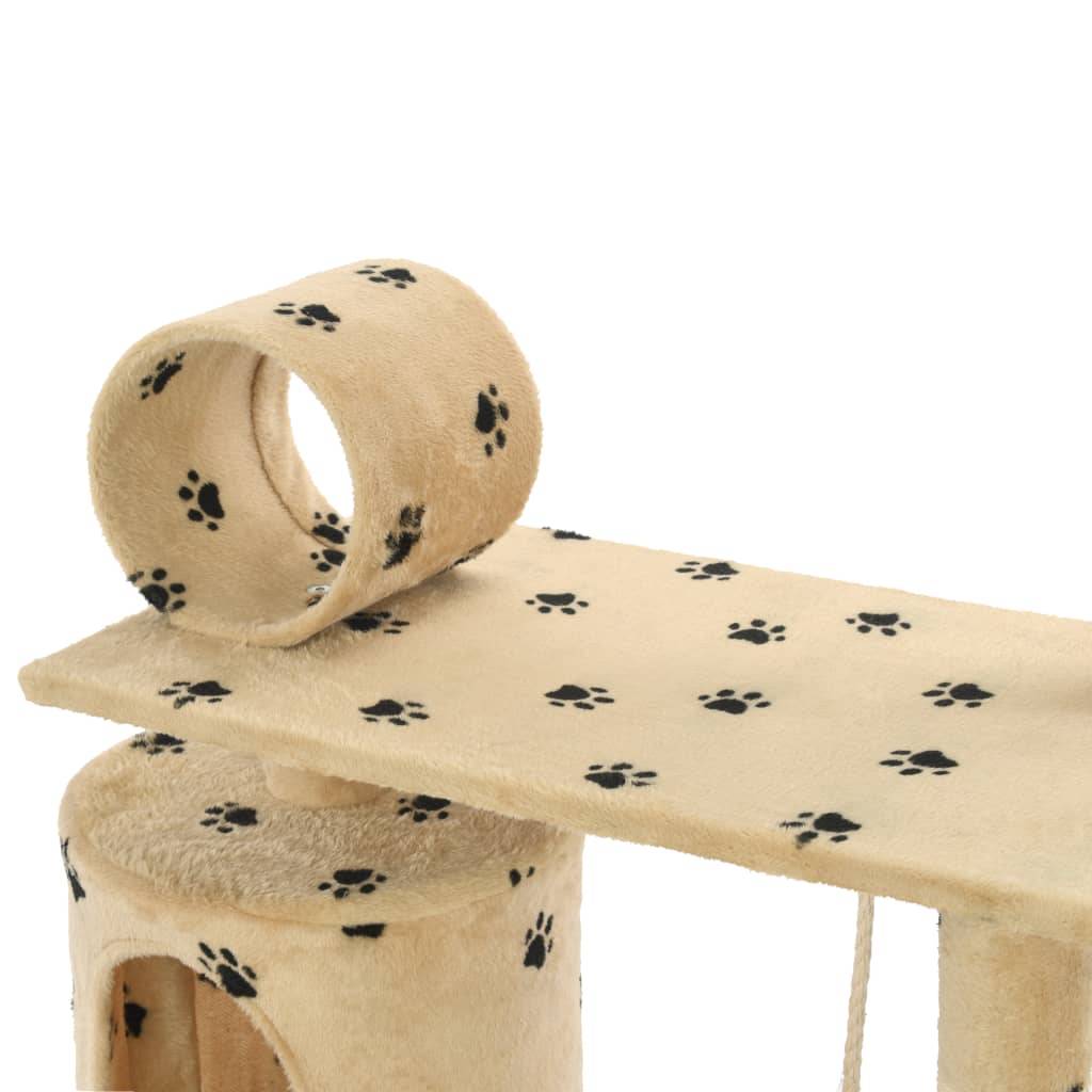 Vidaxl - Arbre à chat avec griffoir en sisal 140cm Beige Motif de pattes vidaXL 170586 - Image 7
