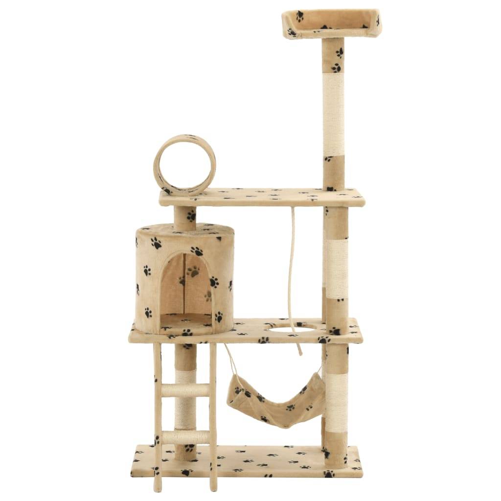 Vidaxl - Arbre à chat avec griffoir en sisal 140cm Beige Motif de pattes vidaXL 170586 - Image 2