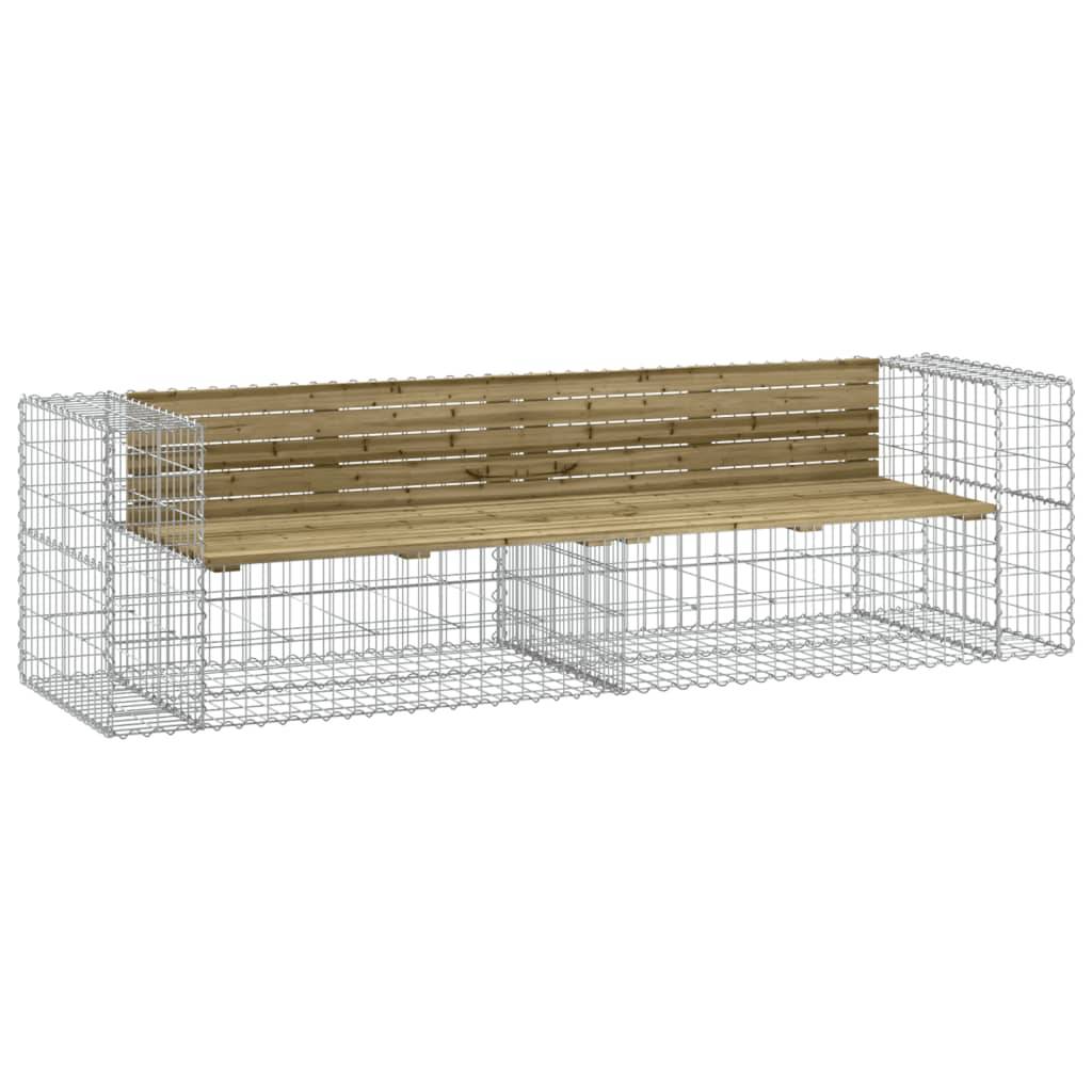 Maison Chic - Banc de jardin - Banc d'extérieur - Banquette design gabion 244x71x65,5cm bois de pin imprégné - Image 1