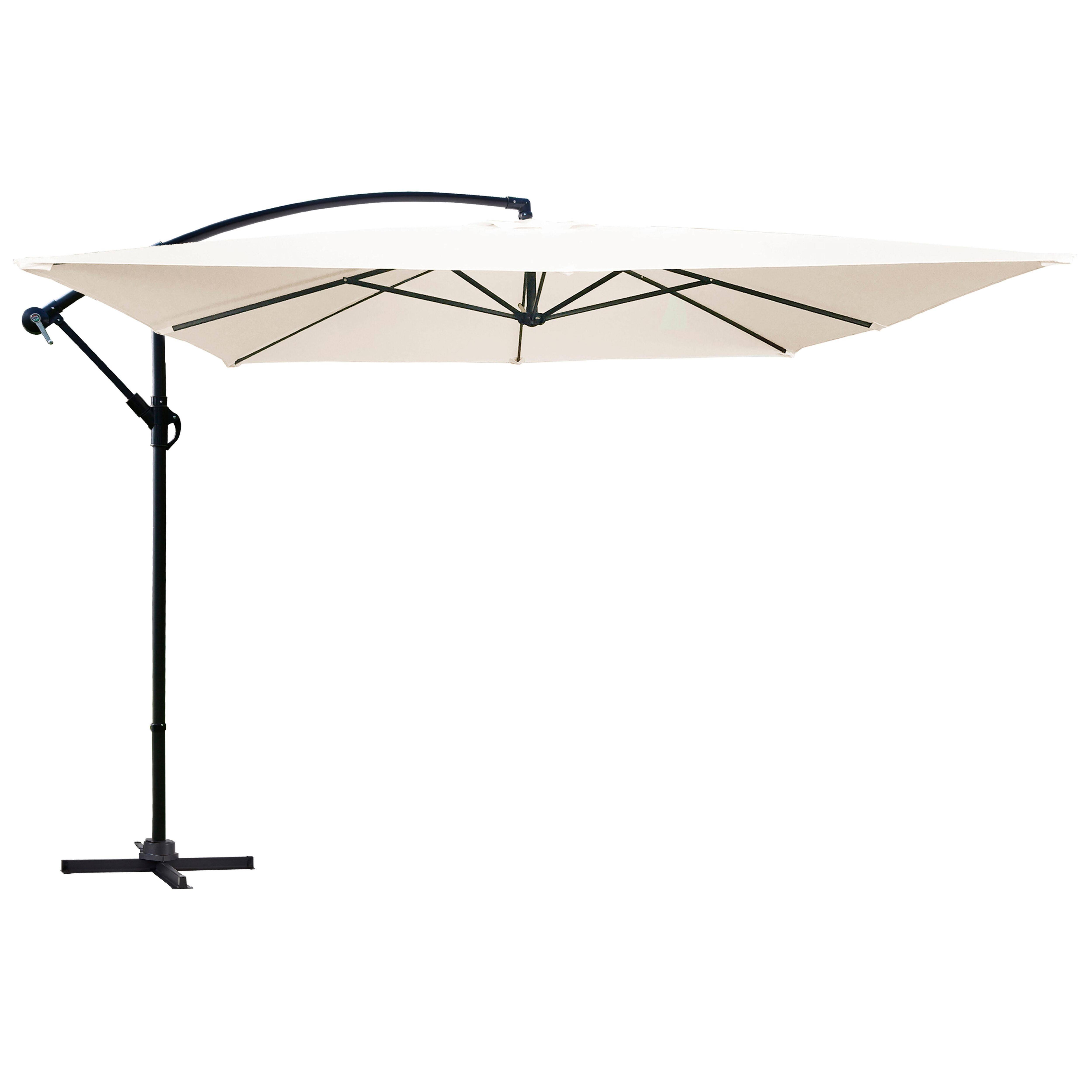 Oviala - Parasol déporté  3x3m acier écru Genova - Oviala - Image 1