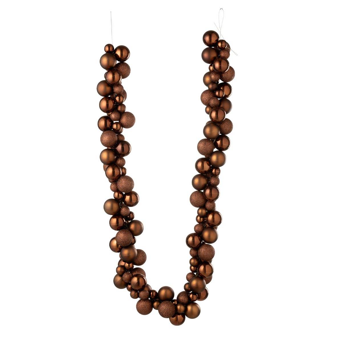 J-Line - Guirlande Boules de Noël "Night" 160cm Marron