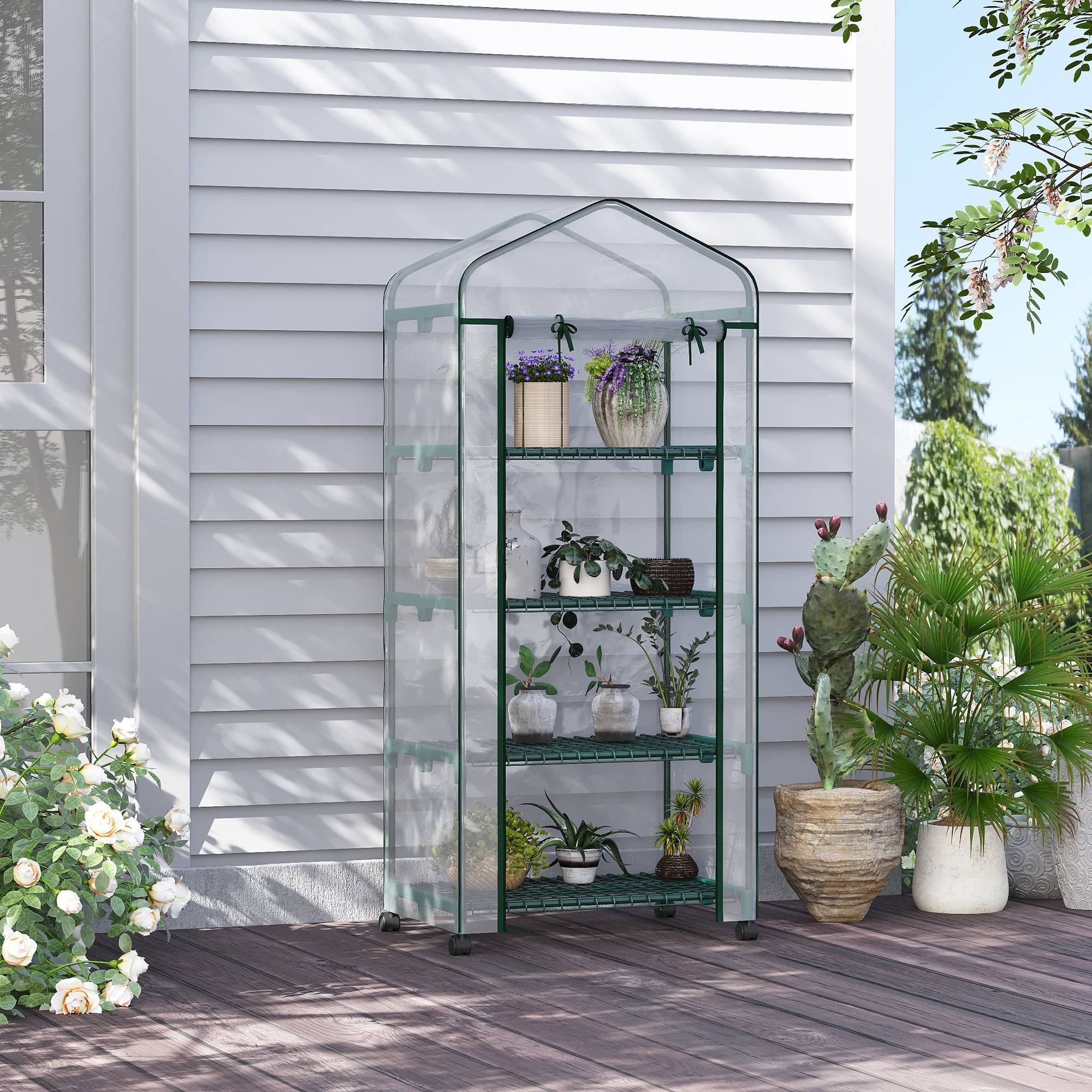 ComfortXL - Mini serre de jardin acier 69 x 50 x 165 cm transparente 4 étagères pour semis - ComfortXL Outdoor Living - Image 1