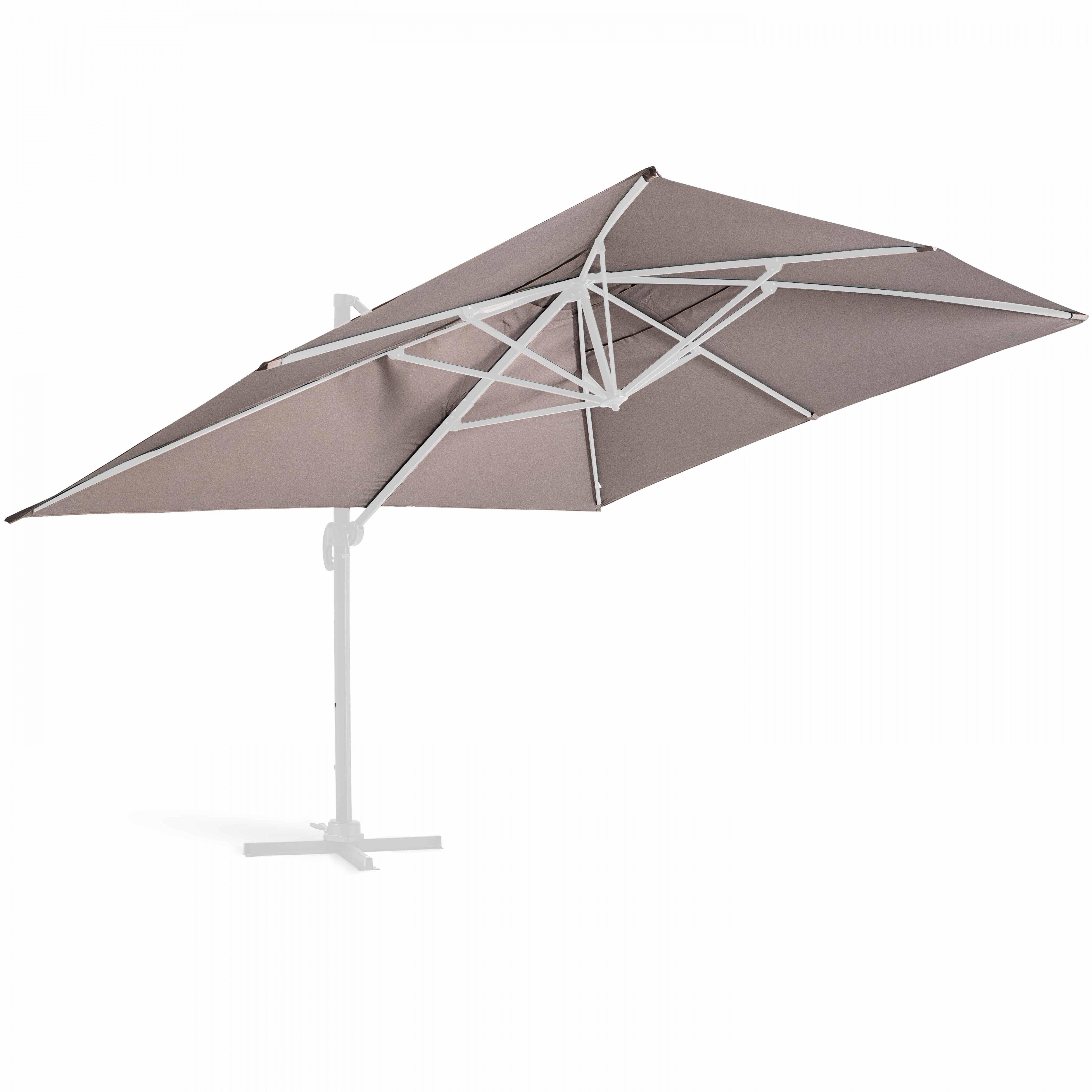 Oviala - Toile pour parasol déporté 4x3m taupe Caserta - Oviala