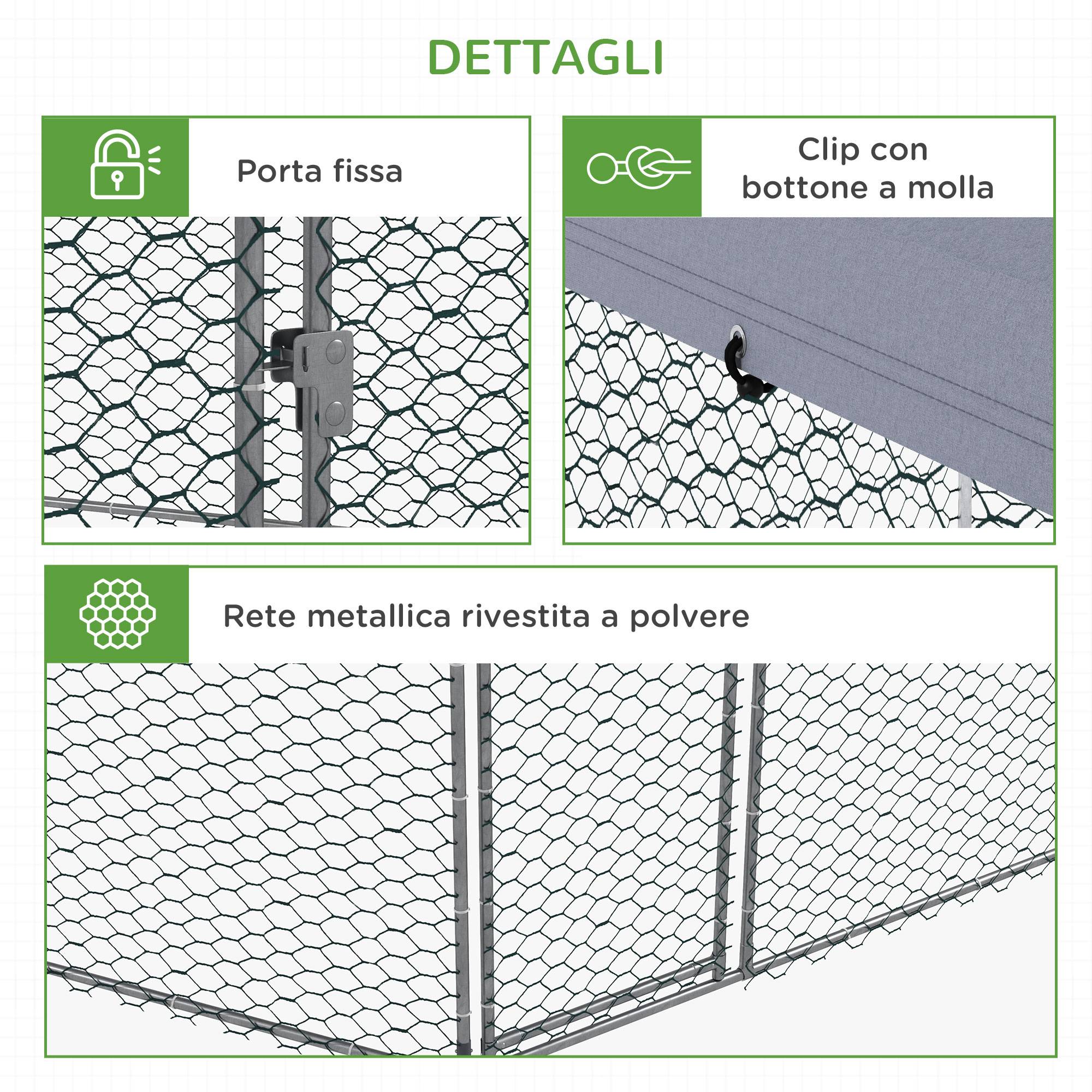 Poulailler avec toit et porte en acier verrouillable pour 10 à 15 poules, 4 x 3,5 x 2,6 m - Image 8
