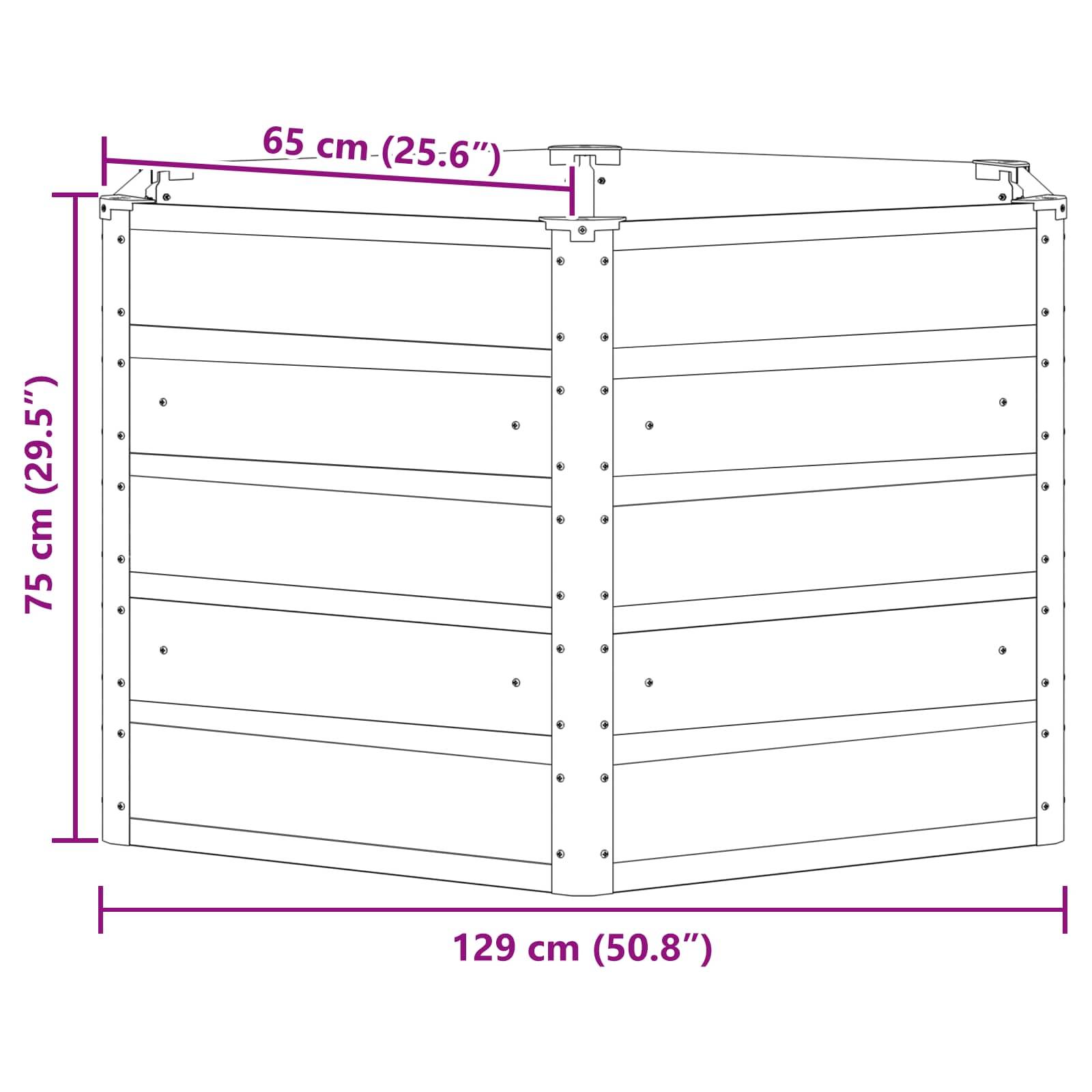 Jardinière Acier Anthracite 129 x 129 x 75 cm - PANGIVO - Image 7