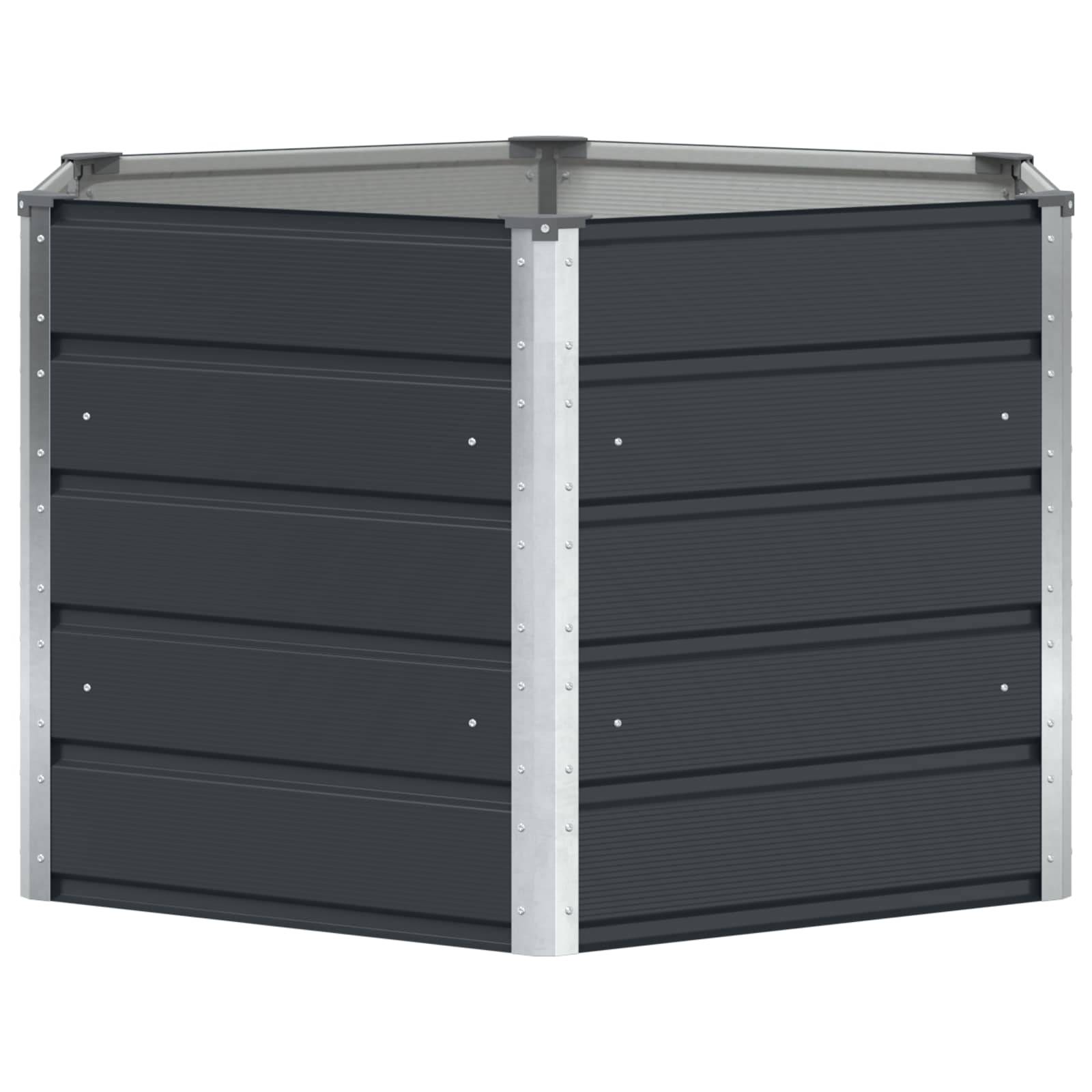 Jardinière Acier Anthracite 129 x 129 x 75 cm - PANGIVO - Image 2
