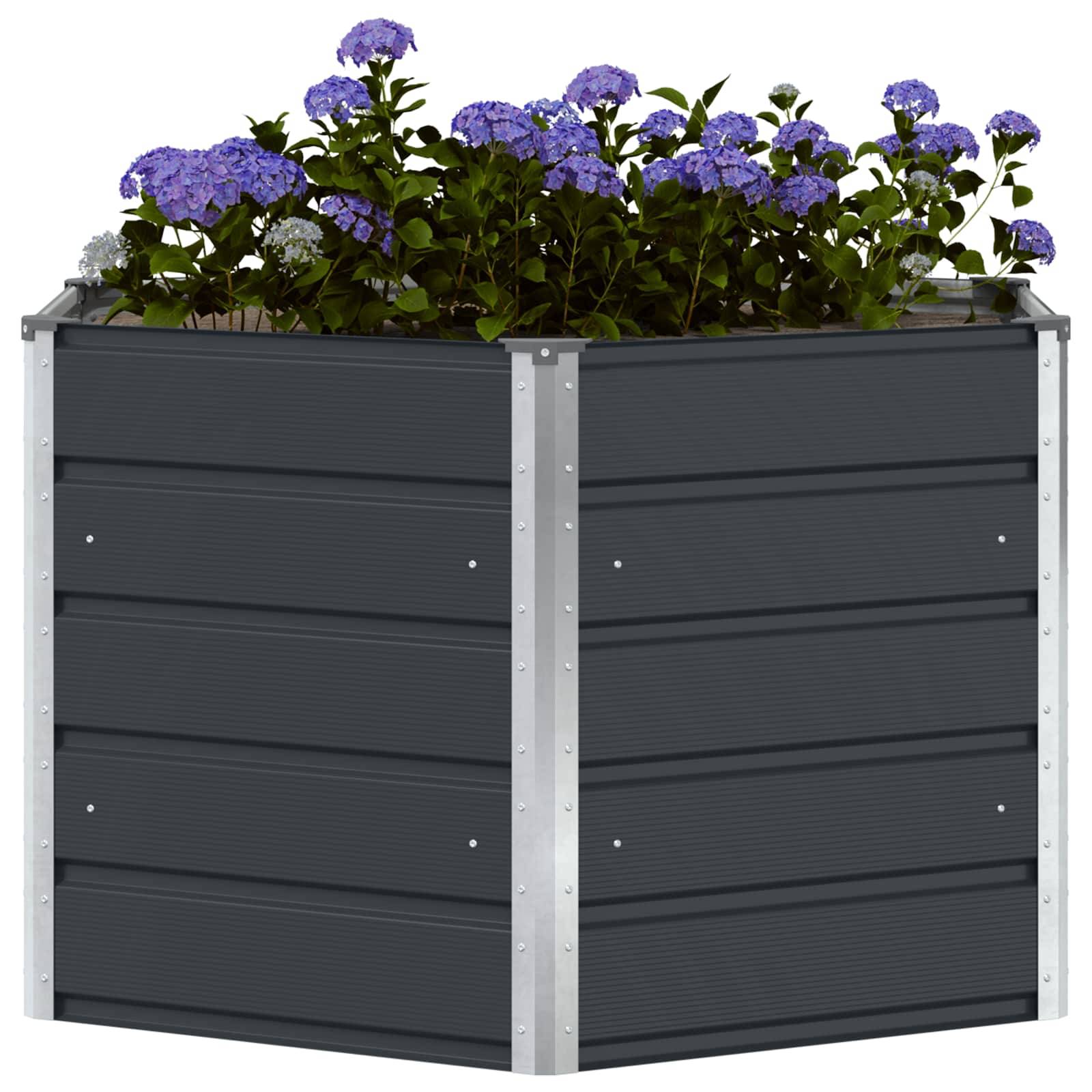 Jardinière Acier Anthracite 129 x 129 x 75 cm - PANGIVO - Image 3