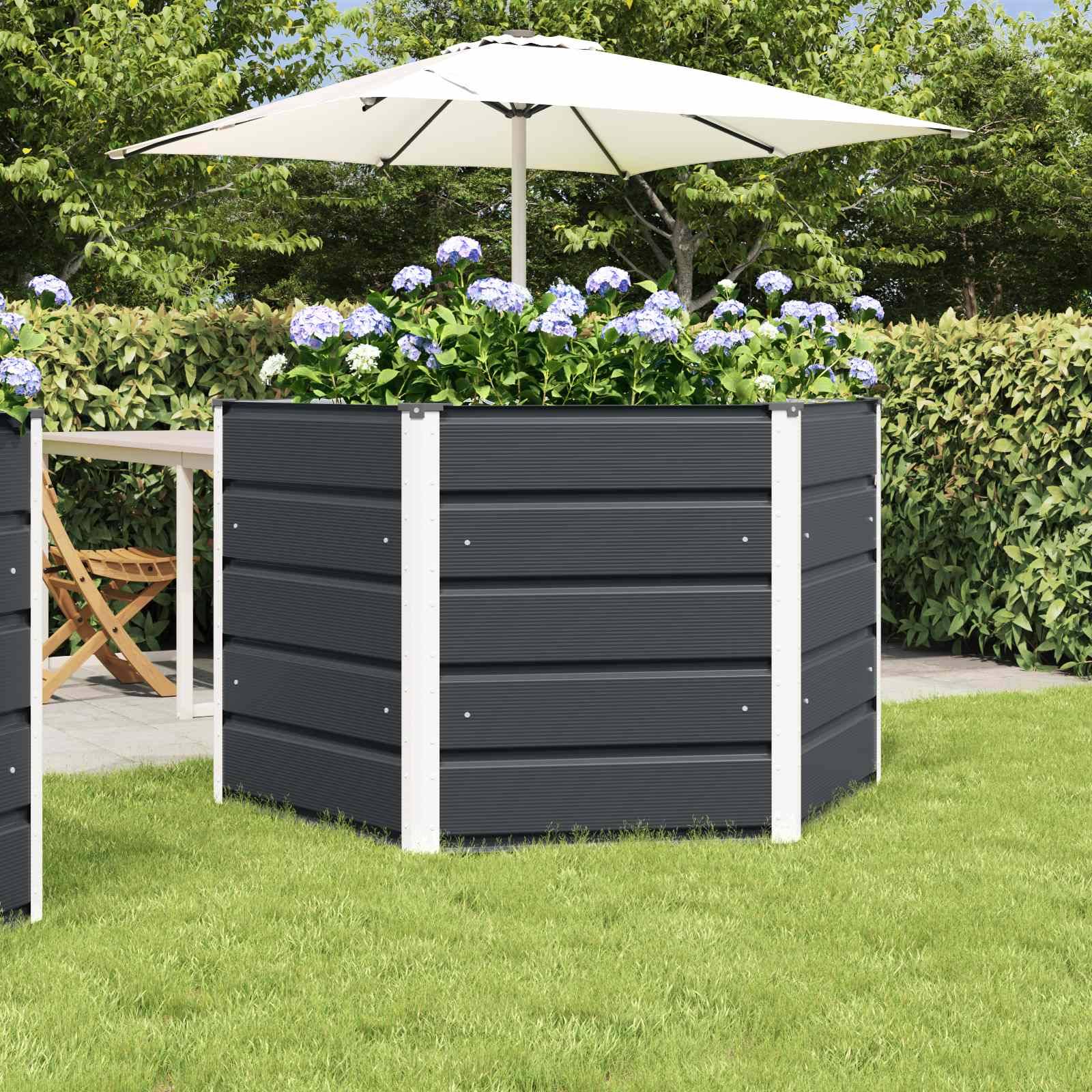 Jardinière Acier Anthracite 129 x 129 x 75 cm - PANGIVO - Image 1