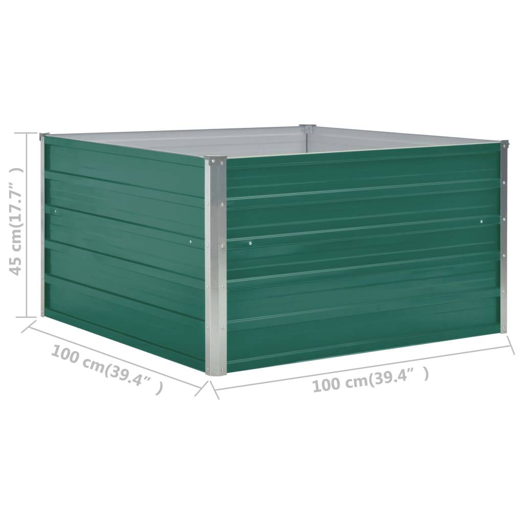 Vidaxl - Jardinière 100 x 100 x 45 cm Acier galvanisé Vert vidaXL 47025 - Image 3