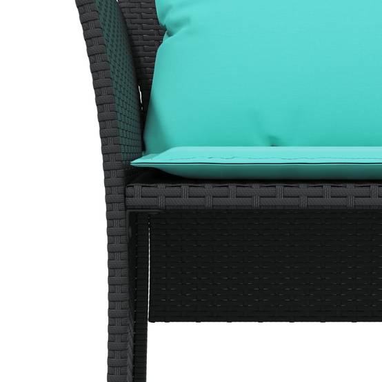 Chaise Relax Noire Résine Tressée avec Repose-Pieds et Coussins Turquoise pour Touche Couleur Jardin Moderne – ComfortXL Outdoor Living - Image 9