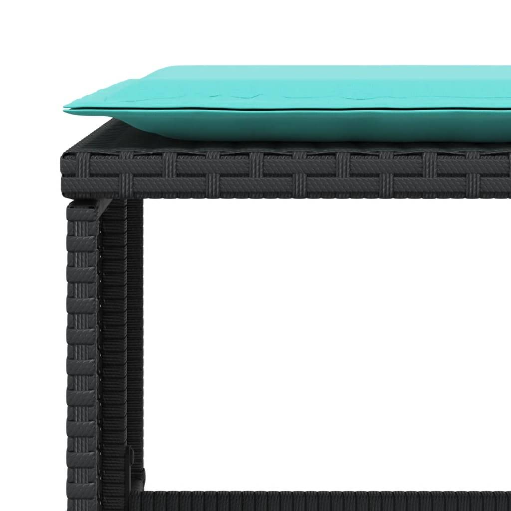 Chaise Relax Noire Résine Tressée avec Repose-Pieds et Coussins Turquoise pour Touche Couleur Jardin Moderne – ComfortXL Outdoor Living - Image 10