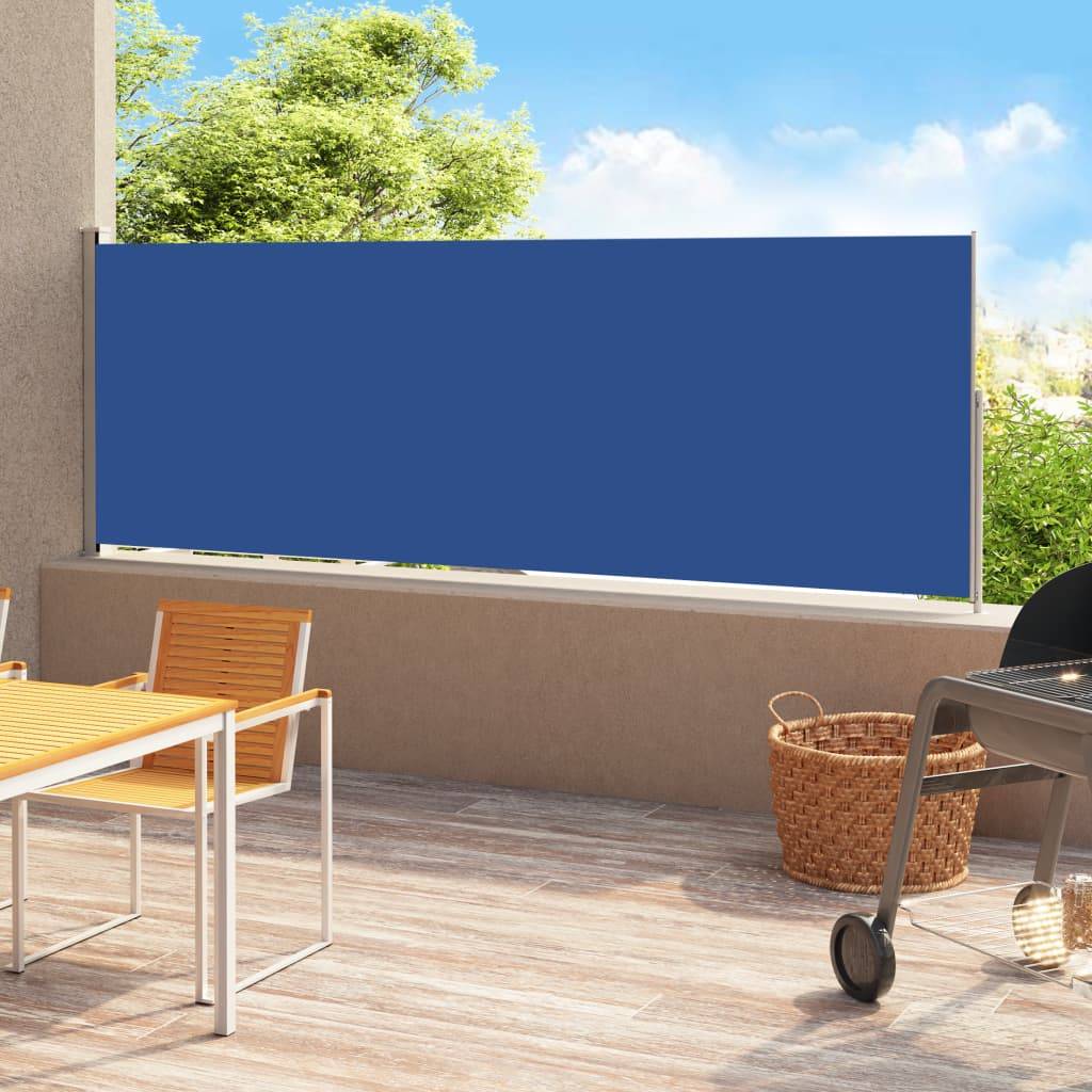 Store Banne - Auvent latéral rétractable de patio 200x500 cm Bleu - MEUBLE PRO - Image 2