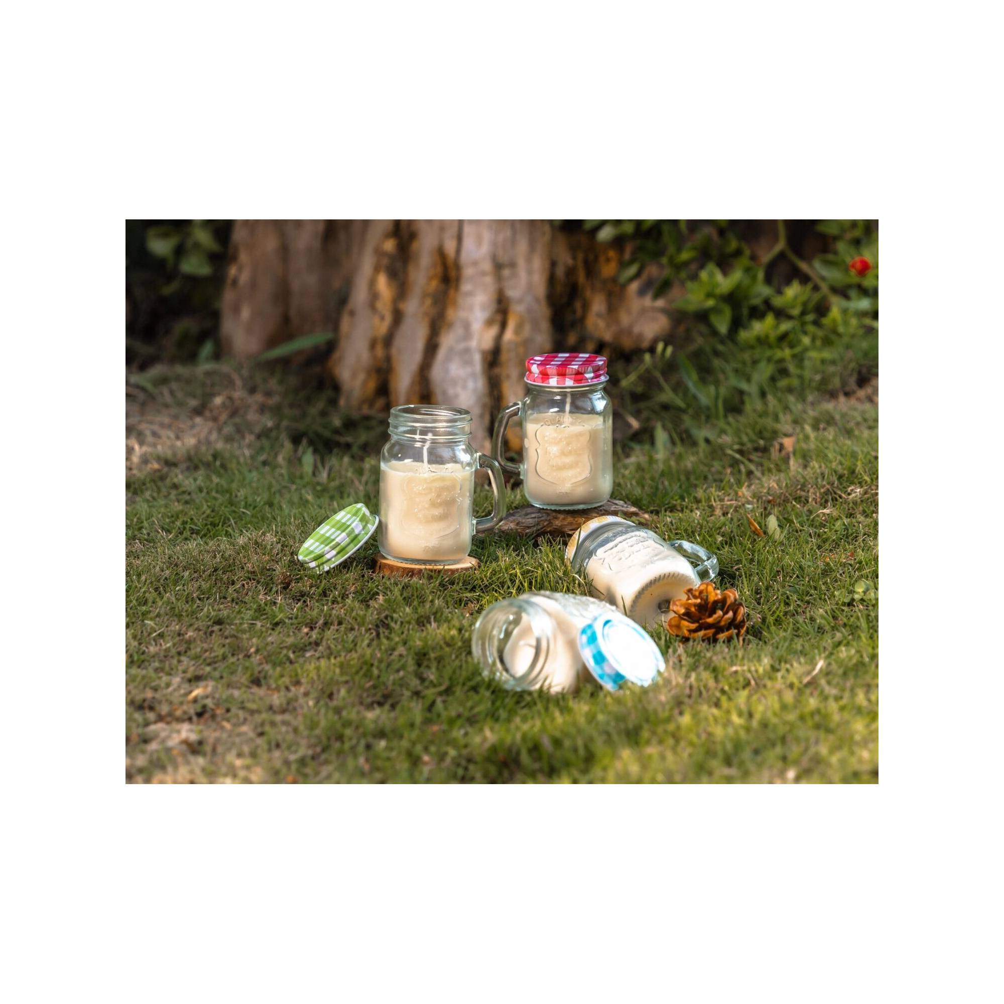 Sans Marque - Lot de 4 bougies citronnelle d'extérieure - Contre les moustiques - A la cire de soja - 7 x 8,5 cm - Image 2