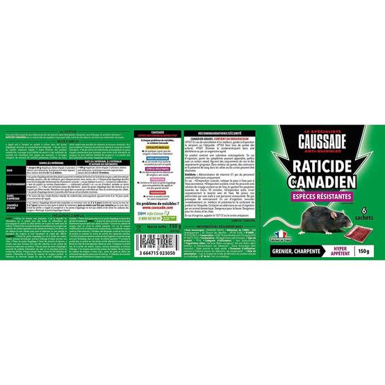 Lot de 2 boites Raticide canadien - Espèces résistantes , boite de 150grs ( 6 x 25grs) - Image 9