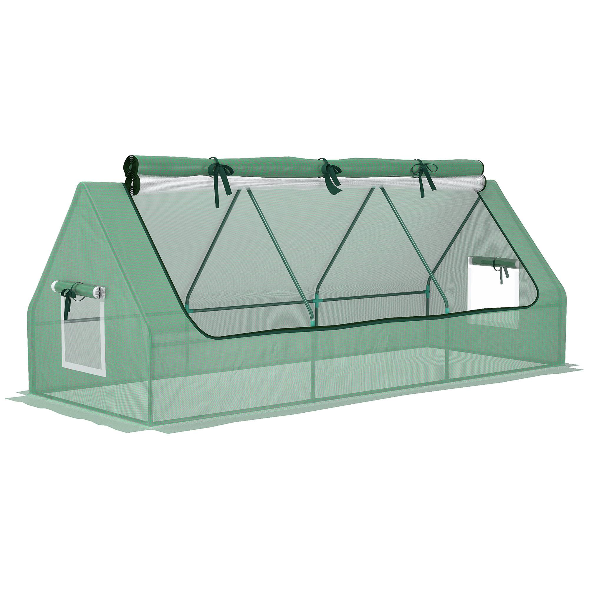 Mini serre tunnel acier PE pour potager et semis protection croissance 240x90x90cm vert - ComfortXL Outdoor Living - Image 2