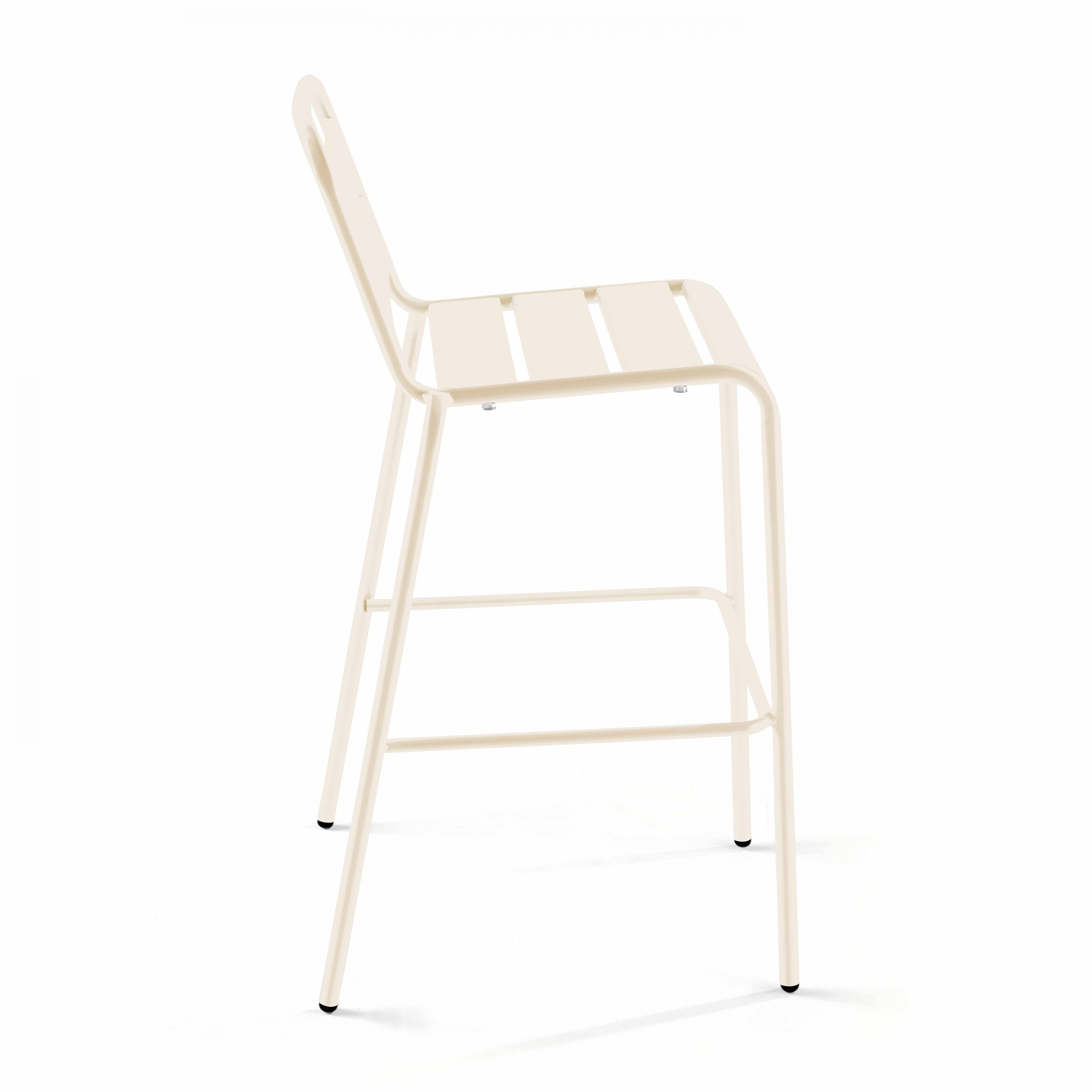 Oviala - Chaise haute de jardin en métal ivoire Palavas - Oviala - Image 2