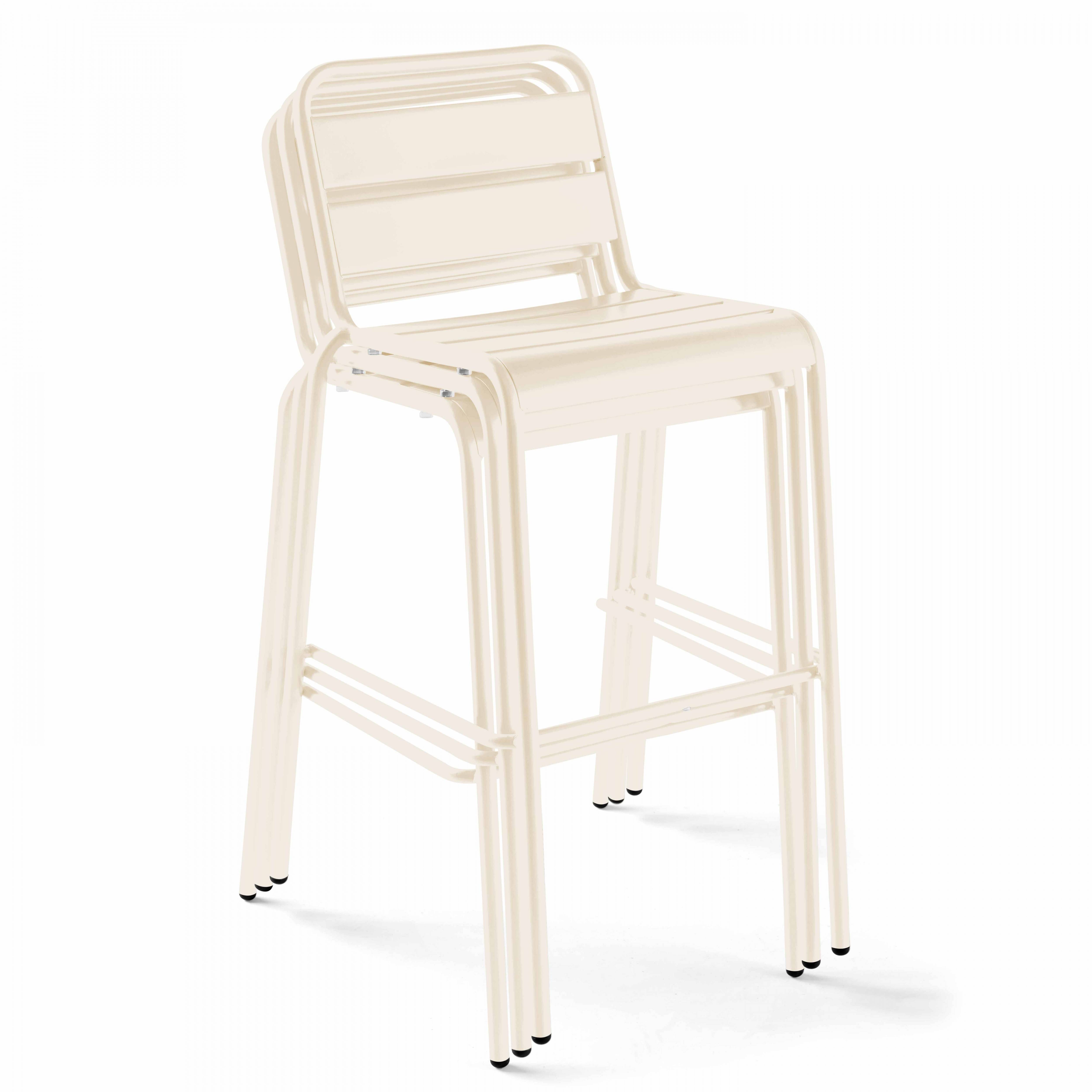 Oviala - Chaise haute de jardin en métal ivoire Palavas - Oviala - Image 3
