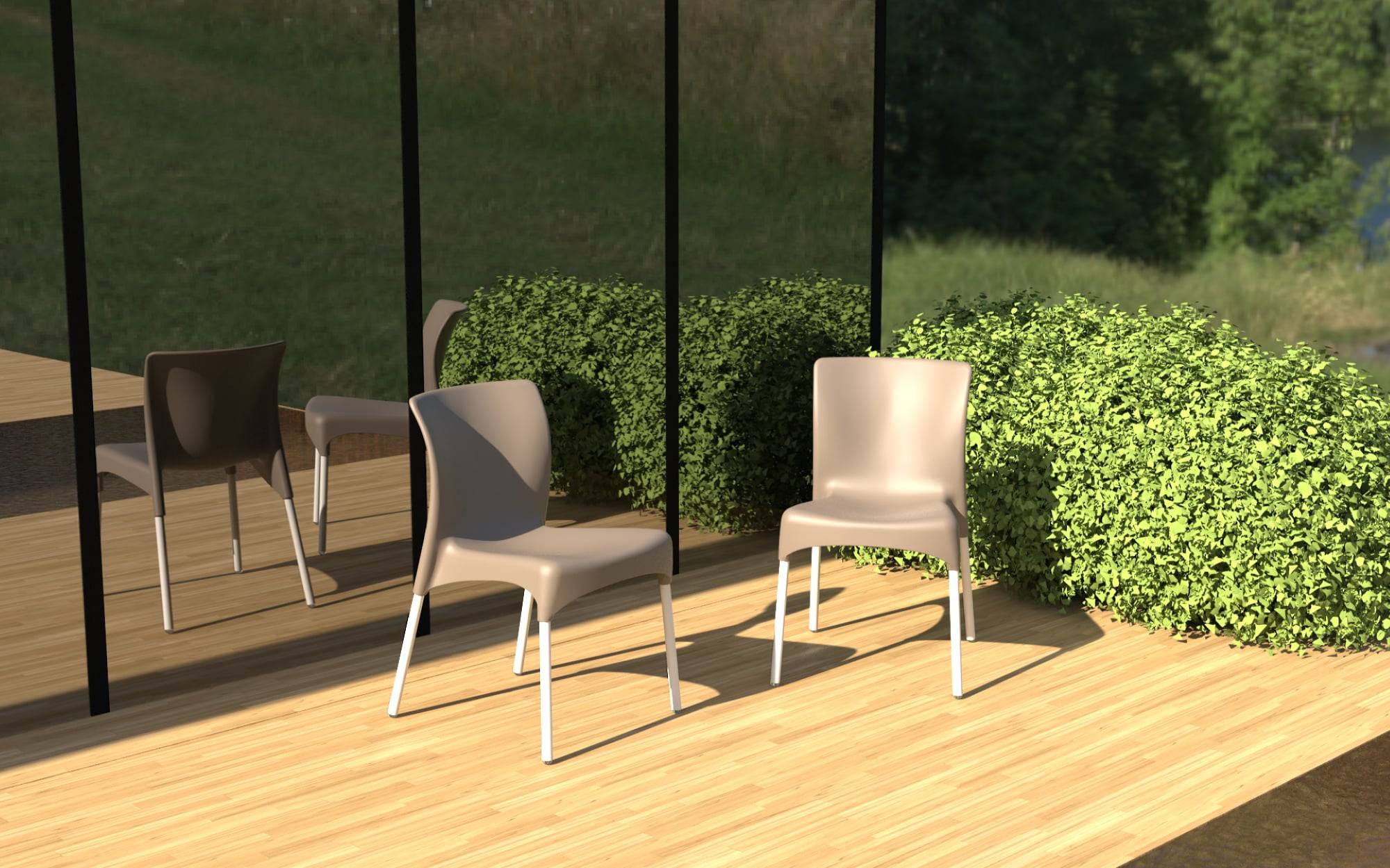 Set 2 chaises intérieur, extérieur vert citron MOON garbar - Image 7
