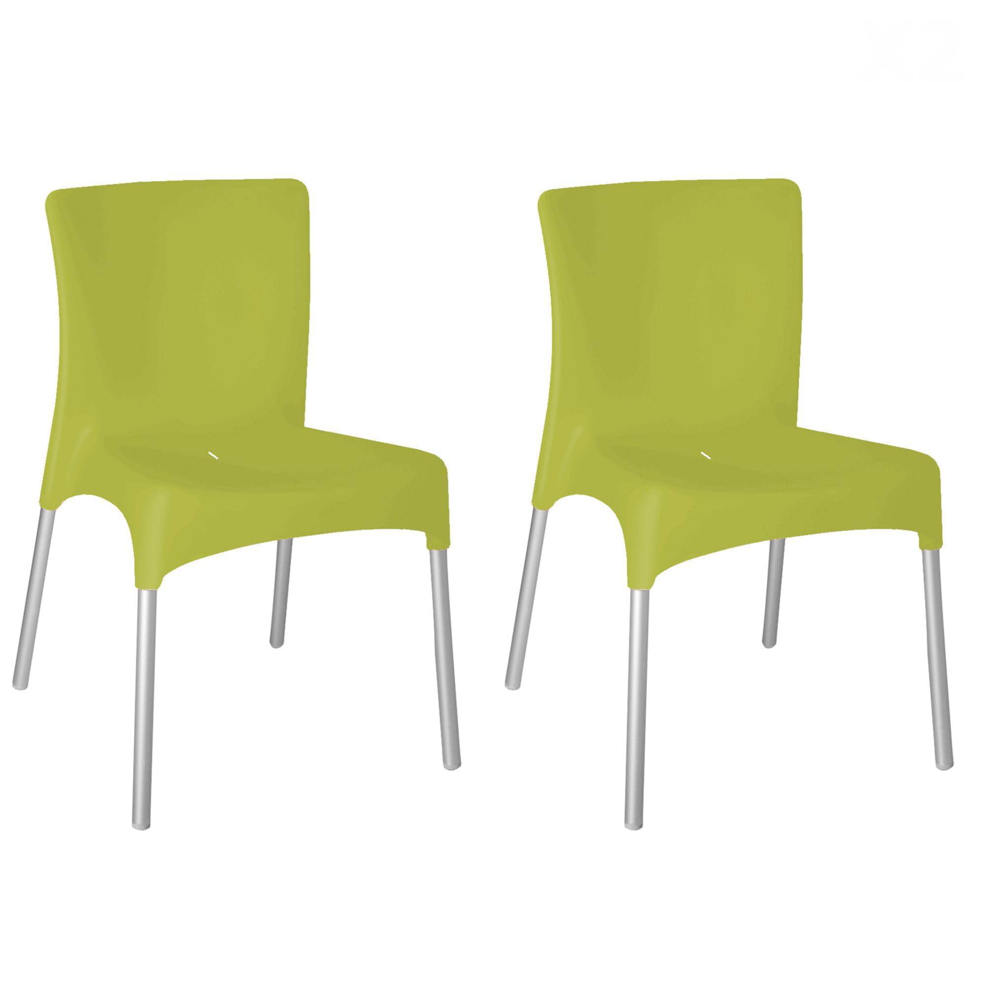 Set 2 chaises intérieur, extérieur vert citron MOON garbar - Image 1