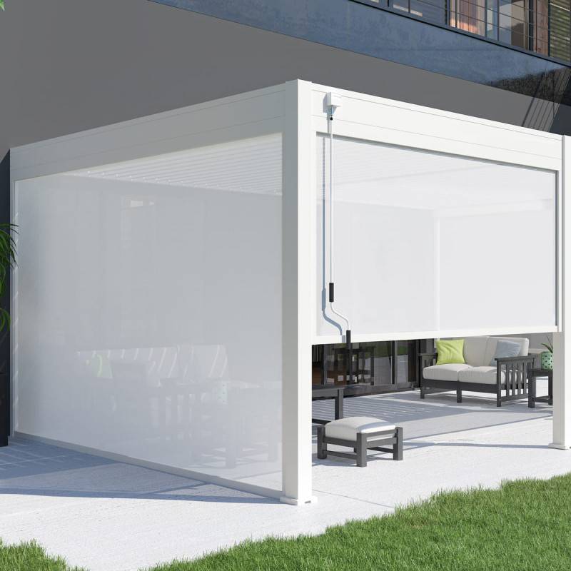 Ombrea - Pergola bioclimatique Ombréa VS adossée 4x6M - V2 - Blanc - Image 4
