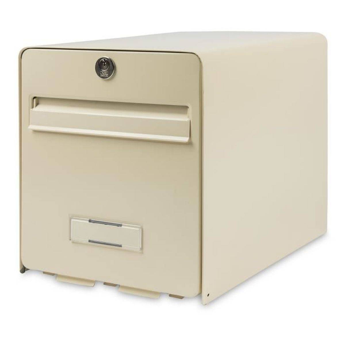 Boîte aux lettres murale beige clair pré-laquée 1 porte, acier galvanisé - barillet PTT - Burg-Wächter - Image 2
