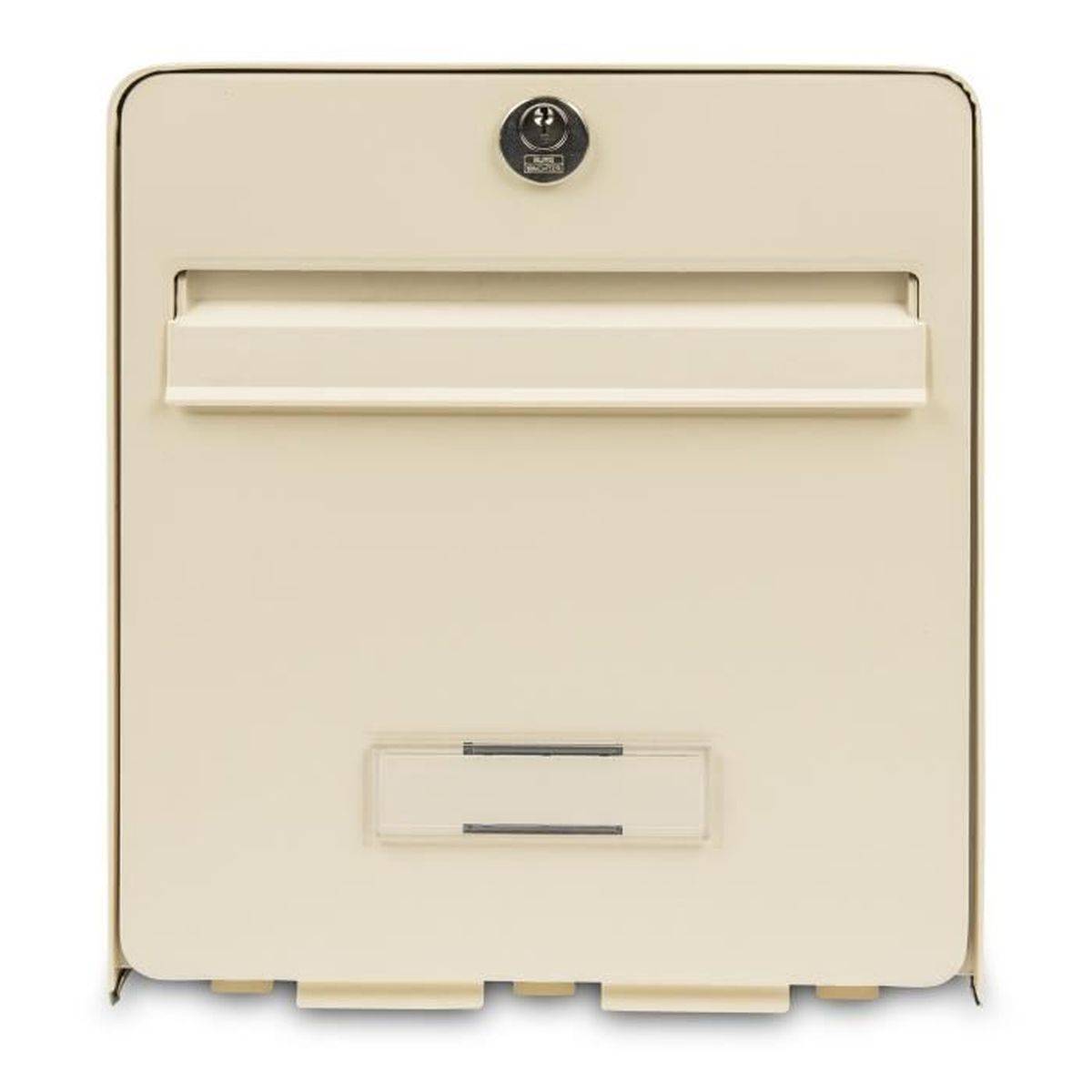 Boîte aux lettres murale beige clair pré-laquée 1 porte, acier galvanisé - barillet PTT - Burg-Wächter