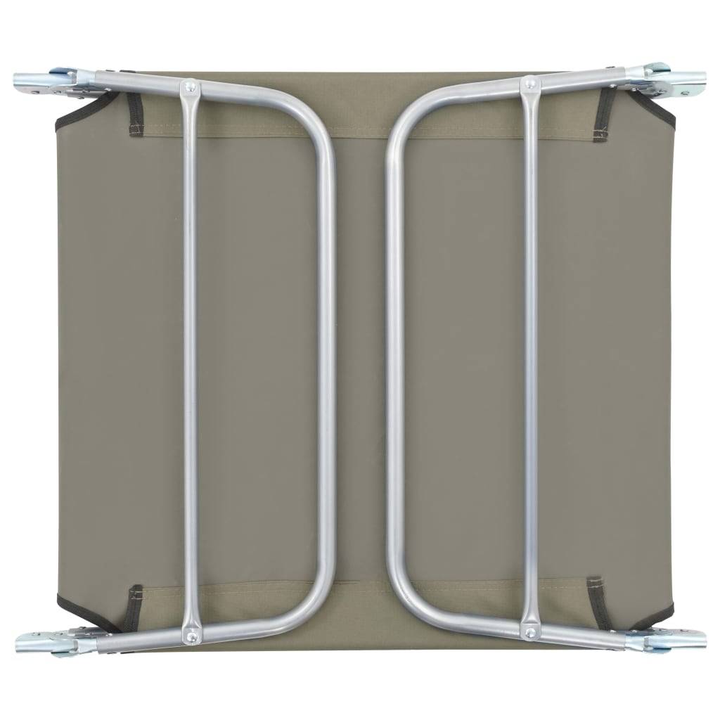 Helloshop26 - Chaises longues pliables 2 pcs acier et tissu taupe - Image 9