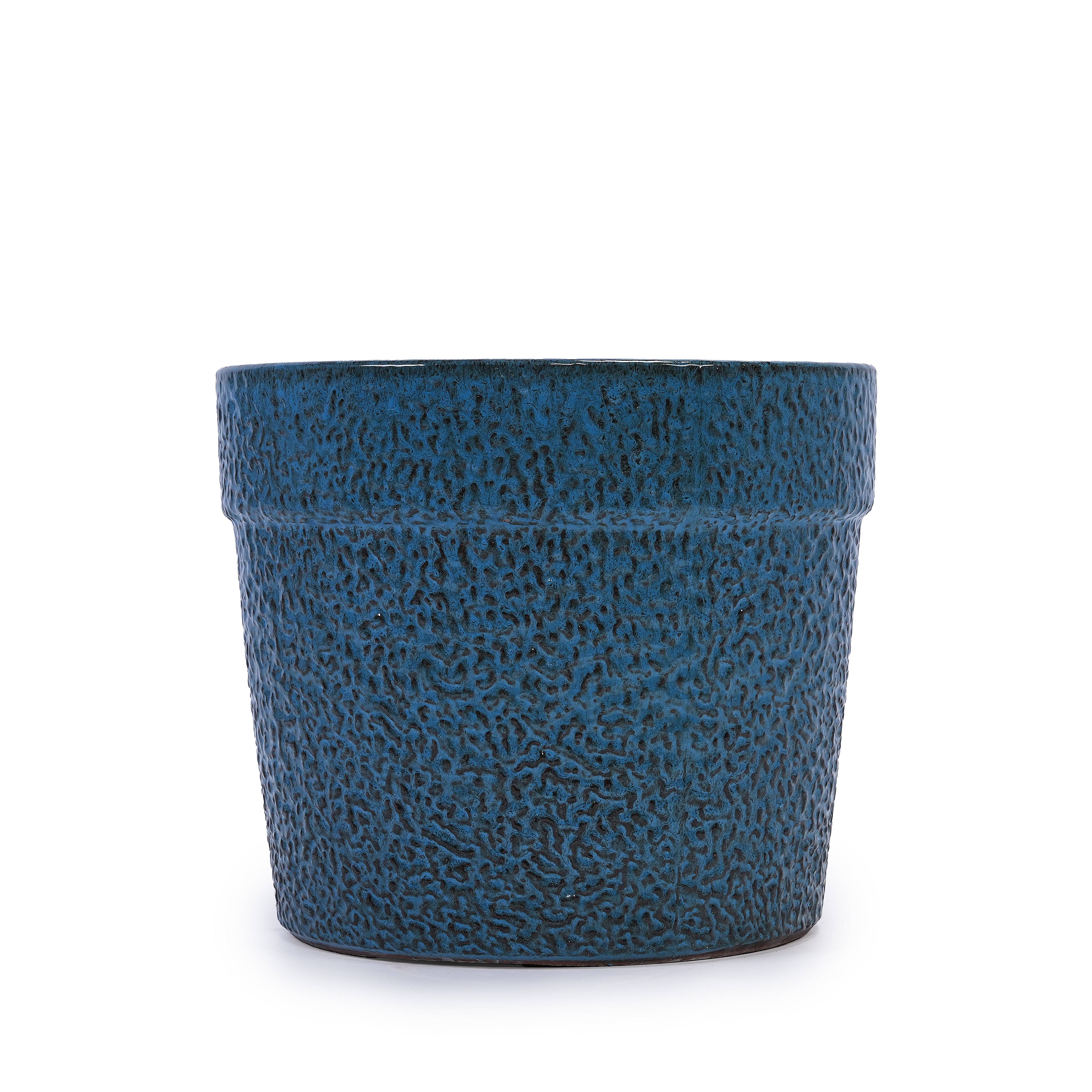 PANGIVO - Ensemble de 3 pots de fleurs en céramique avec finition bleu antique, Ø 38,1/30,5/22,9 cm - PANGIVO - Image 10