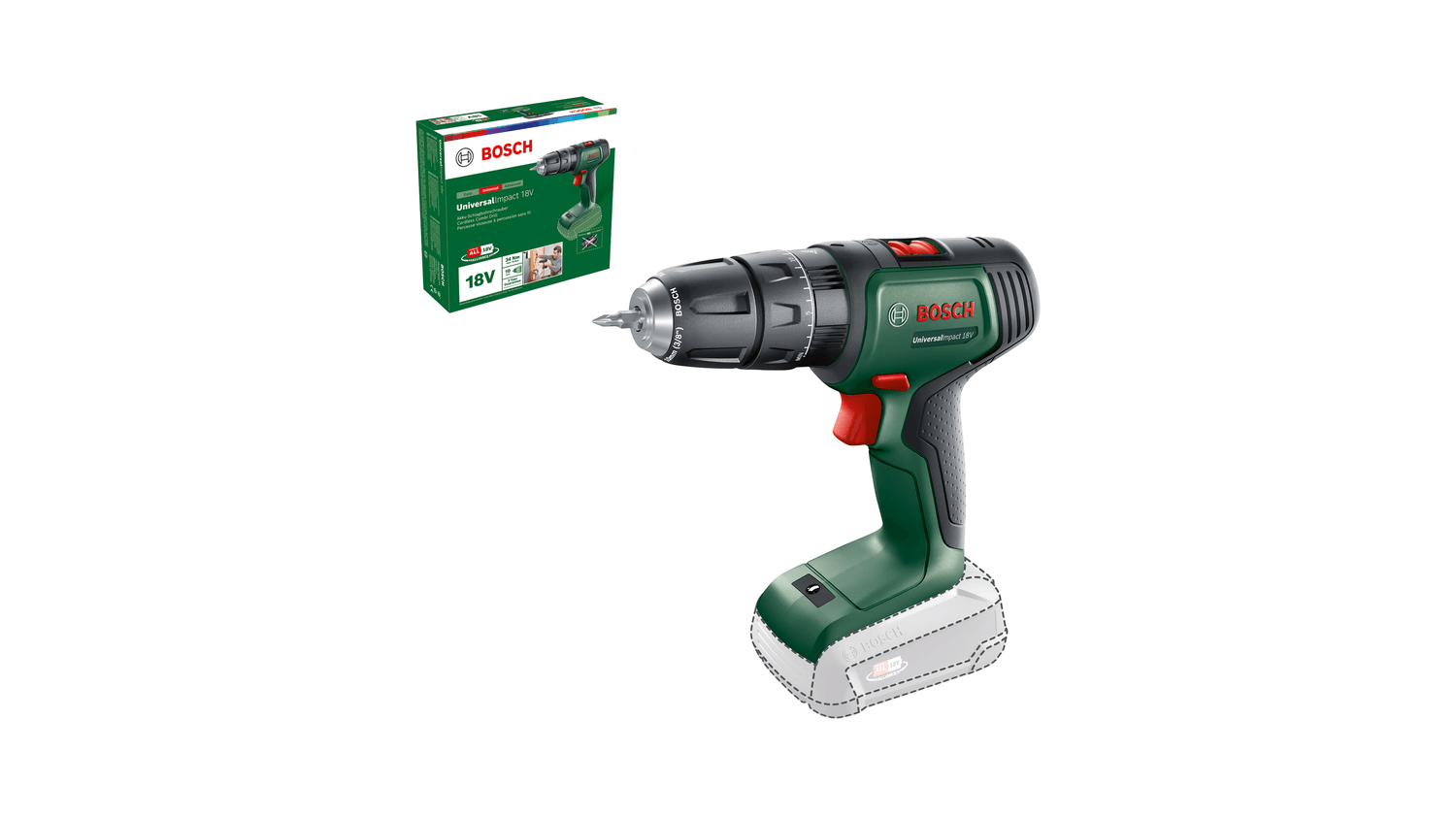 Bosch - Perceuse à percussion sans-fil UniversalImpact 18V - BOSCH - Sans batterie, ni chargeur - 06039D4108 - Image 1