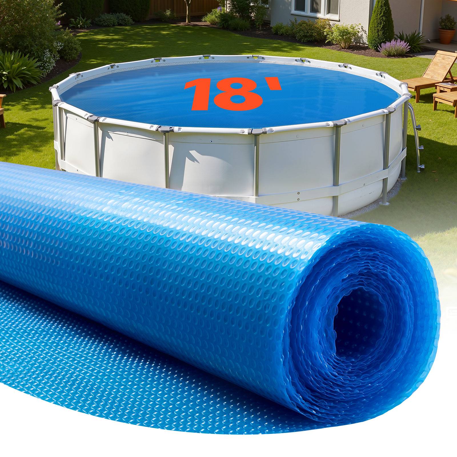 Vevor - VEVOR Bâche solaire piscine ronde ø5,49 m 0,3 mm PE, chauffe et retient la chaleur, réduit évaporation, bleu. - Image 1