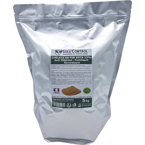 Tout pour les nuisibles - SOLU'CONTROL - Chélate de Fer EDTA 13%, Anti-chlorose, Fertilisant, Reverdissant, 5 kg - Image 2