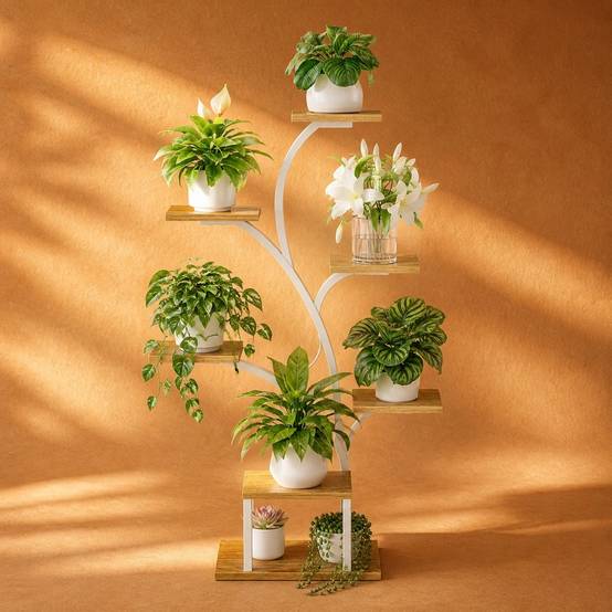 Support Plante D'angle Intérieur 7 Niveaux Lumières Croissance Réglables Minuterie Design Arbre - Image 4