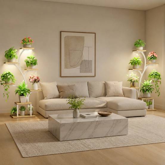 Support Plante D'angle Intérieur 7 Niveaux Lumières Croissance Réglables Minuterie Design Arbre - Image 2