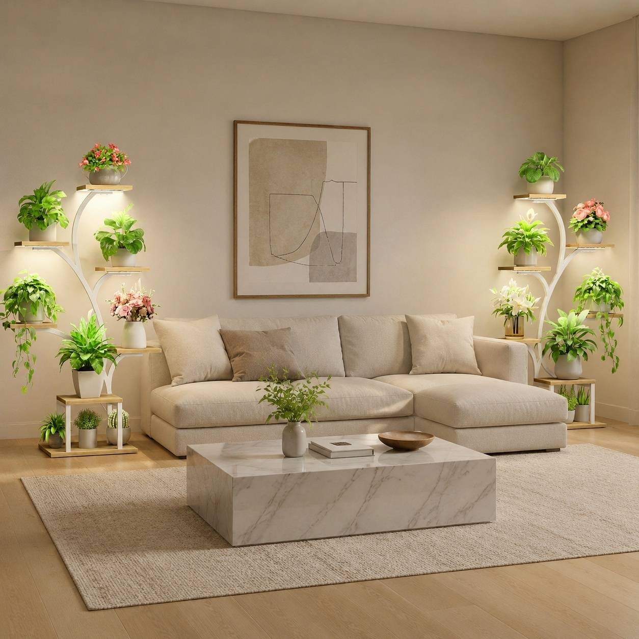Support Plante D'angle Intérieur 7 Niveaux Lumières Croissance Réglables Minuterie Design Arbre - Image 2