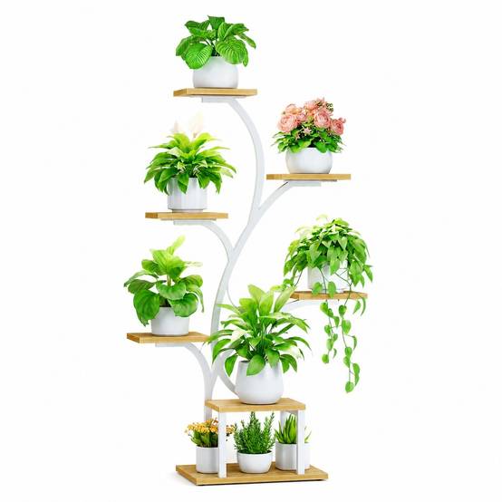 Support Plante D'angle Intérieur 7 Niveaux Lumières Croissance Réglables Minuterie Design Arbre - Image 1