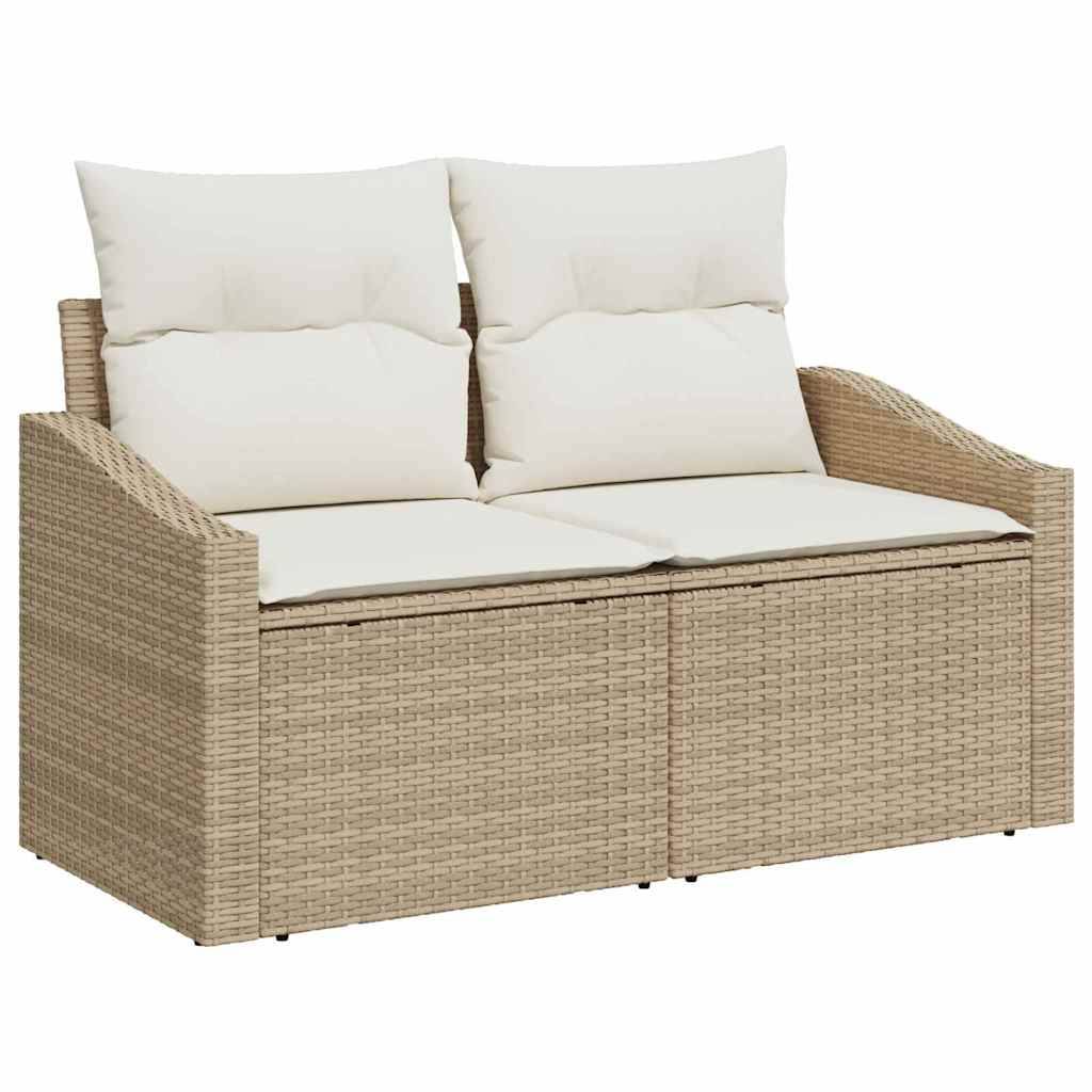 ComfortXL - Salon Bas Extérieur Polyrotin - 6 Modules avec Table de Jardin Carrée - Beige – ComfortXL Outdoor Living - Image 4