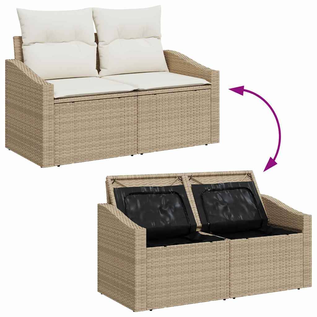 ComfortXL - Salon Bas Extérieur Polyrotin - 6 Modules avec Table de Jardin Carrée - Beige – ComfortXL Outdoor Living - Image 6