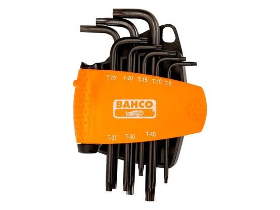 Bahco - Jeu de 8 clés mâle torx longue, 9-10-15-20-25-27-30-40 mm