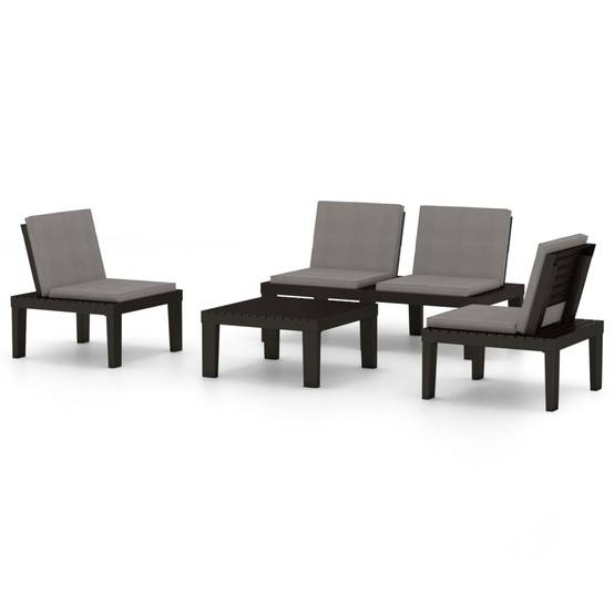 ComfortXL - Salon de jardin 4p Plastique avec Coussins pour Terrasse Balcon Gris – ComfortXL Outdoor Living - Image 2