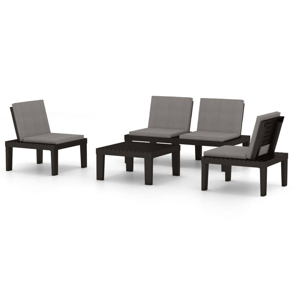 ComfortXL - Salon de jardin 4p Plastique avec Coussins pour Terrasse Balcon Gris – ComfortXL Outdoor Living - Image 2