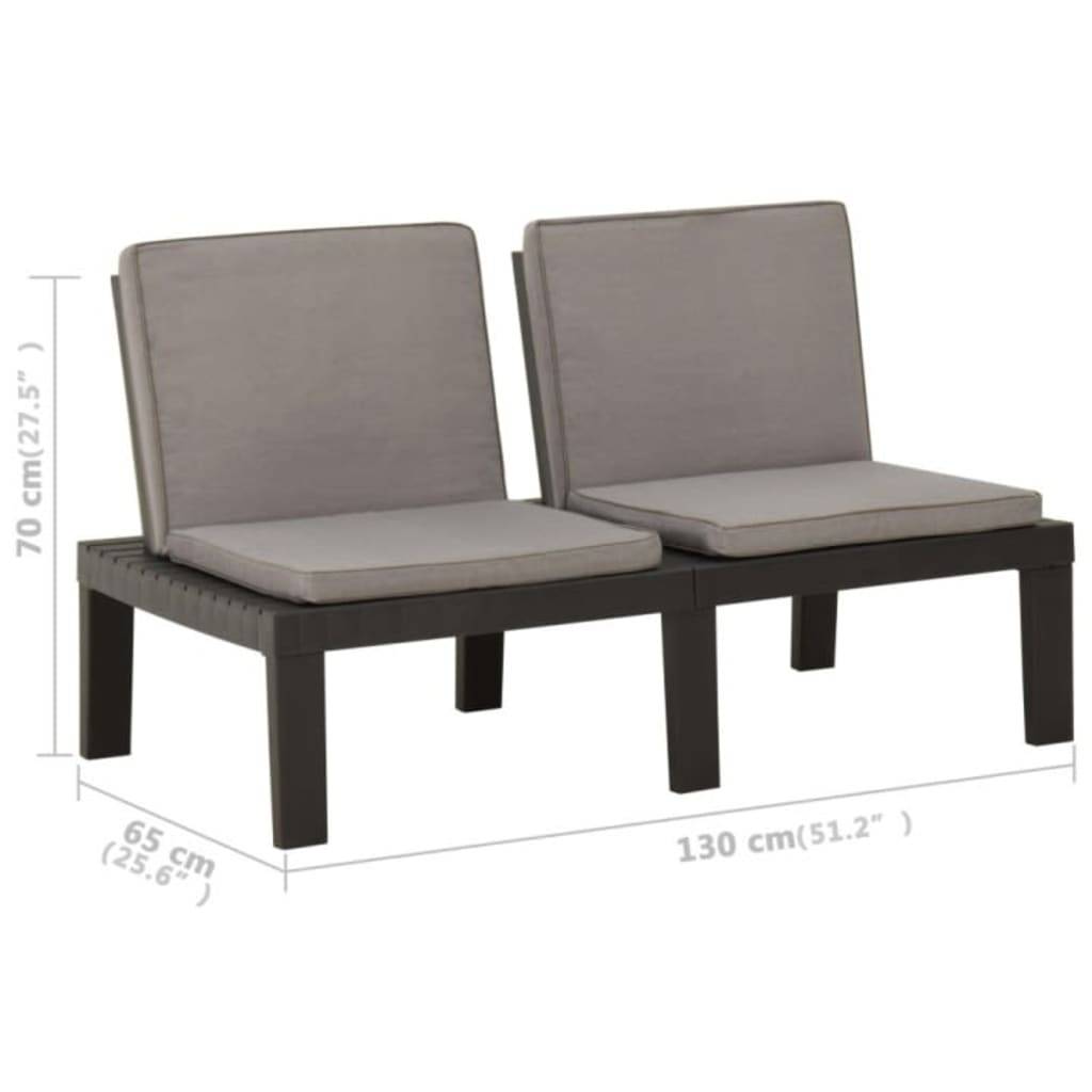 ComfortXL - Salon de jardin 4p Plastique avec Coussins pour Terrasse Balcon Gris – ComfortXL Outdoor Living - Image 4