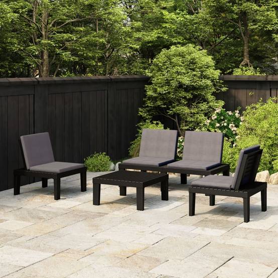 ComfortXL - Salon de jardin 4p Plastique avec Coussins pour Terrasse Balcon Gris – ComfortXL Outdoor Living - Image 1