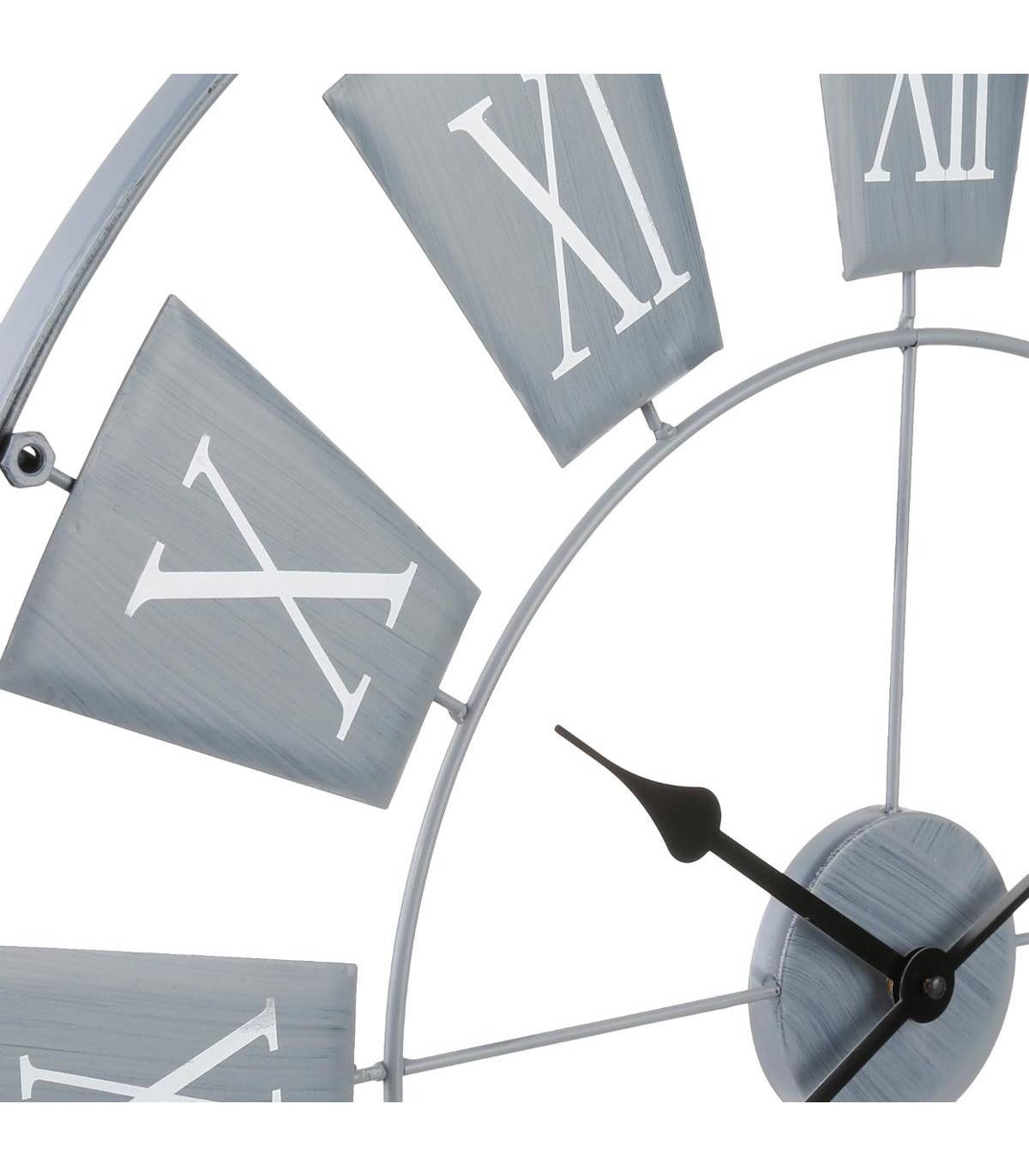 Grande Pendule murale en métal Gris Clair D 76 cm - Image 2
