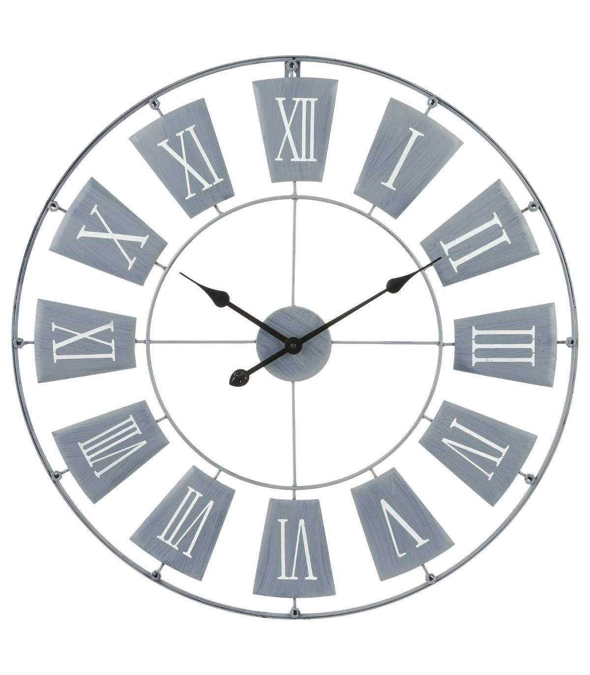 Grande Pendule murale en métal Gris Clair D 76 cm - Image 1