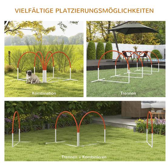 Kit d'agilité pour chien plastique blanc et orange 89 x 69 x 99 cm - PANGIVO - Image 6