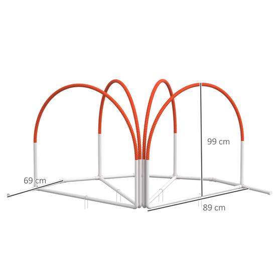 Kit d'agilité pour chien plastique blanc et orange 89 x 69 x 99 cm - PANGIVO - Image 5