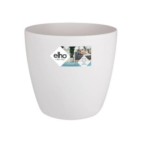 Elho - Elho Brussels Pot De Fleurs Rond Roues 47 - Blanc - ø 47 X H 44 Cm - Intérieur - 100% Recyclé - Image 1