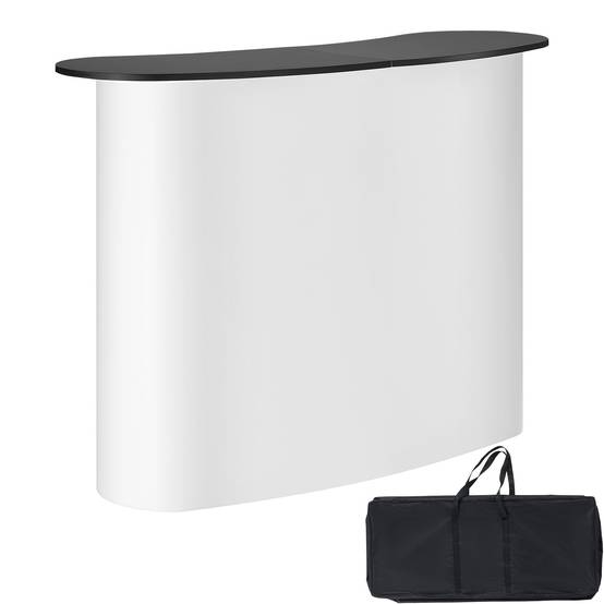 VEVOR Comptoir de stand pliant 130x46.5x95cm avec mur, pour exposition, promotion, avec sac de transport. - Image 1