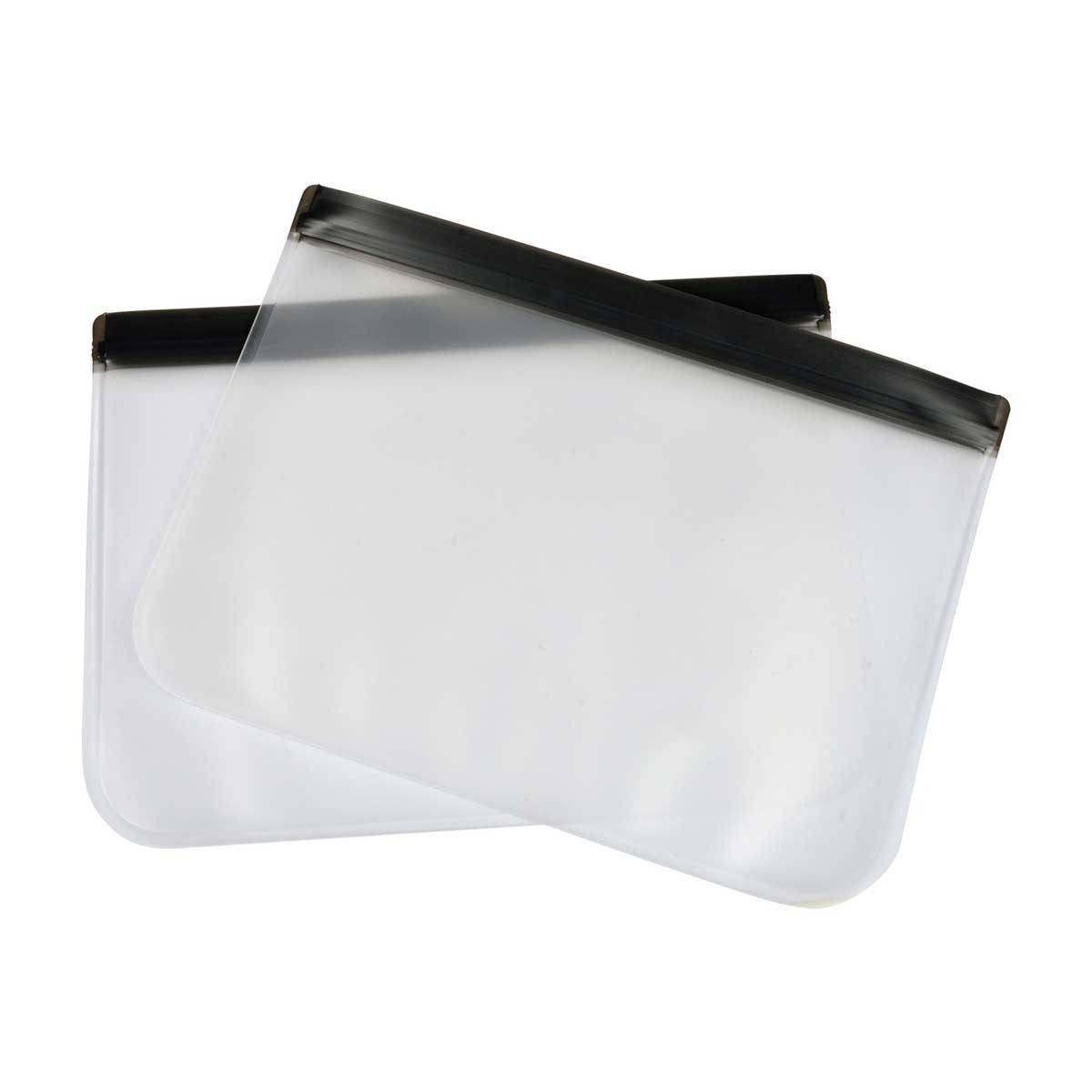 Lot de 2 Sacs Alimentaires "Réutilisables" 1,5L Transparent - Image 1